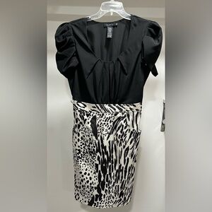 Black and White Animal Print Dress